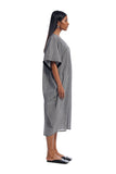 Handwoven checkered black & white cocoon dress