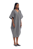 Handwoven checkered black & white cocoon dress