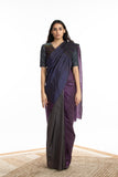 Handwoven Purple Blue Kinji Palla Saree