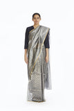 Handwoven Silver Longline Metallic Saree