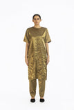 Handwoven liquid Molten Gold Metallic Tunic