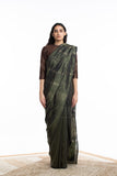 Handwoven Olive Engineered Saree