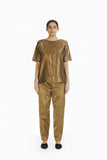 Handwoven Liquid Molten Gold Metallic Trouser