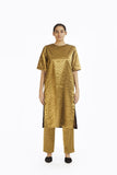 Handwoven Gold on Gold Metallic Longline Tunic