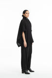 Handwoven Black Merino Wool Cape