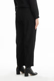 Handwoven Black Pintuck Panelled Trousers