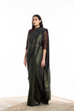 Handwoven Olive Engineered Saree