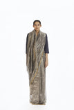 Handwoven Liquid Molten Silver Metallic Saree