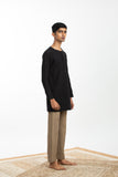 Handwoven Black Zen Shirt Kurta