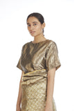 Handwoven Silver on Gold Rectangle Blouse