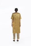 Handwoven Liquid Molten Gold Textured MetallicTunic