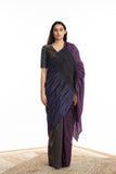 Handwoven Purple Blue Kinji Palla Saree