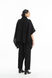 Handwoven Black Merino Wool Cape