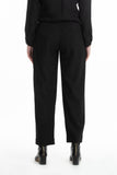 Handwoven Black Pintuck Panelled Trousers