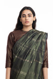 Handwoven Olive Engineered Saree