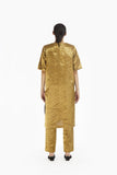 Handwoven Gold on Gold Metallic Longline Tunic