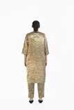 Handwoven Silver on Gold Textured Metallic Trouser