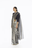 Handwoven Silver Longline Metallic Saree