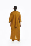 Handwoven Yellow Crinkle Wrap Around Trousers