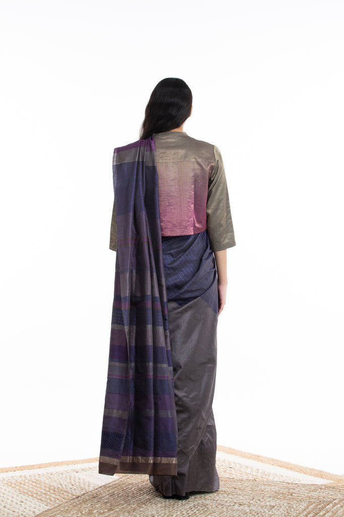 Handwoven Multicolor Engineered Silk Saree