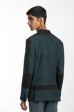 Handwoven Black Blue Bird Jacket