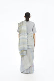 Handwoven Engineered Jaamdani Striped Linen Saree