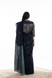 Handwoven Blue Circle Silk Saree