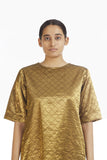 Handwoven Gold on Gold Metallic Longline Tunic