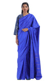 Handwoven Blue Gold Silk Kanjeevaram Saree