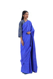 Handwoven Blue Gold Silk Kanjeevaram Saree