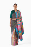 Handwoven Multicolored Block Engineered Saree