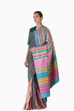 Handwoven Multicolored Block Engineered Saree