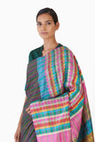 Handwoven Multicolored Block Engineered Saree