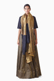 Handwoven Gold Black Metallic Dupatta