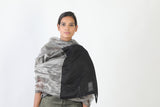 Handwoven Silver Black Metallic Dupatta