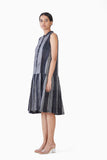 Handwoven Ikat Sleeveless Bottom Pleated Dress