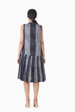 Handwoven Ikat Sleeveless Bottom Pleated Dress