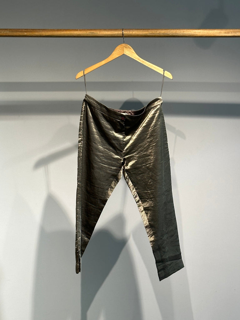 Handwoven Silk Metallic Textured Pants
