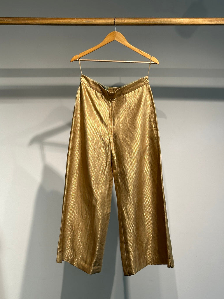 Handwoven Silk Metallic Textured Pants