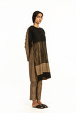 Handwoven Black Gold Engineered Straight Kurta