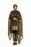 Handwoven Black Gold Striped Sillk Zari Dupatta