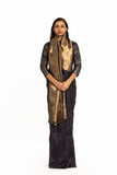 Handwoven Blue Gold Zari Palla Saree