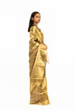 Handwoven Liquid Molten Gold Rectangle Textured Saree