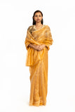 Handwoven Liquid Molten Caramel Metallic Saree