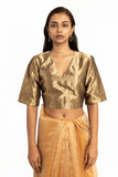 Handwoven Liquid Molten Gold Textured Metallic Blouse